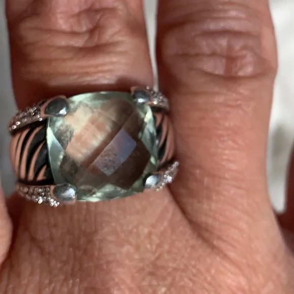 EUC - David Yurman Prasiolite and Diamond Ring - Picture 8 of 16